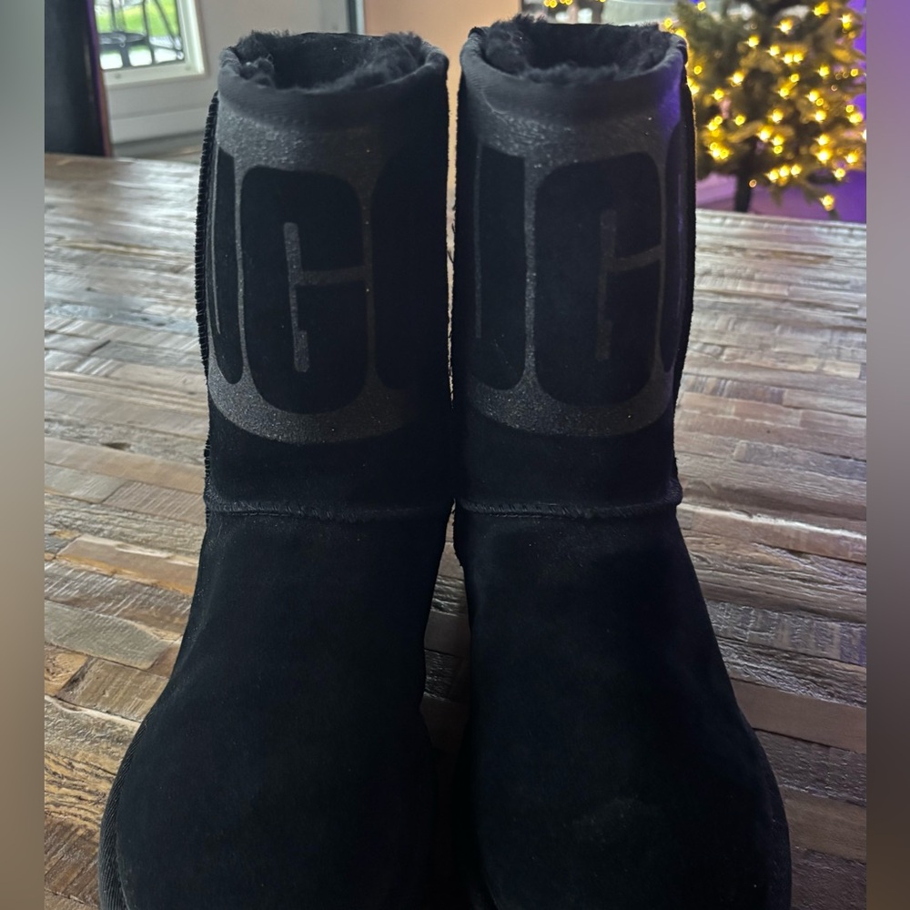 UGG Classic Black Boots Sparkle